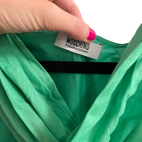 Moschino Crossover Gathered Dress Green - Picture 4 of 7